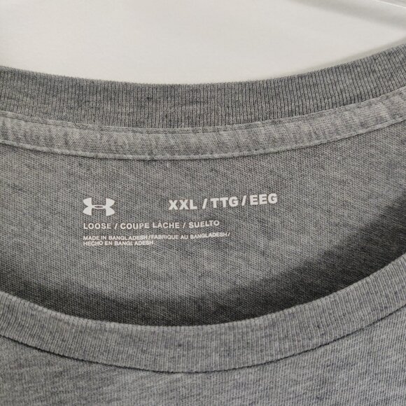 Under Armour Men's Silver Gray T-shirt Size XXL Gorpcore Athletic Sporty - Picture 3 of 8